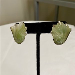 Jade and Silver Earrings